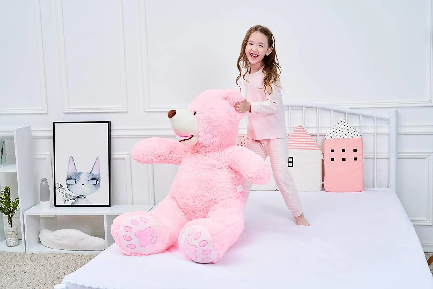 IKASA Giant Teddy Bear Plush Toy Stuffed Animals (Pink, 39 inches)