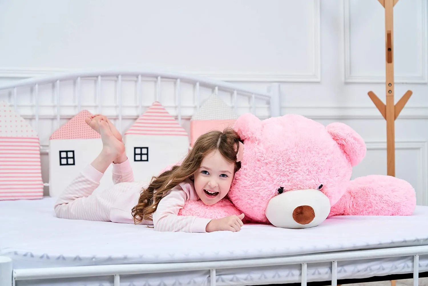IKASA Giant Teddy Bear Plush Toy Stuffed Animals (Pink, 39 inches)