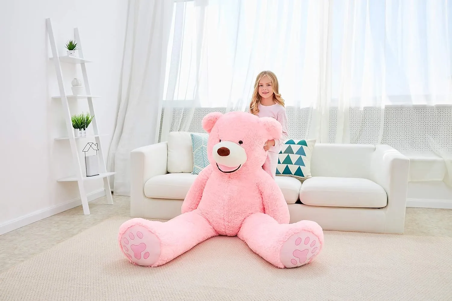 IKASA Giant Teddy Bear Plush Toy Stuffed Animals (Pink, 63 inches)