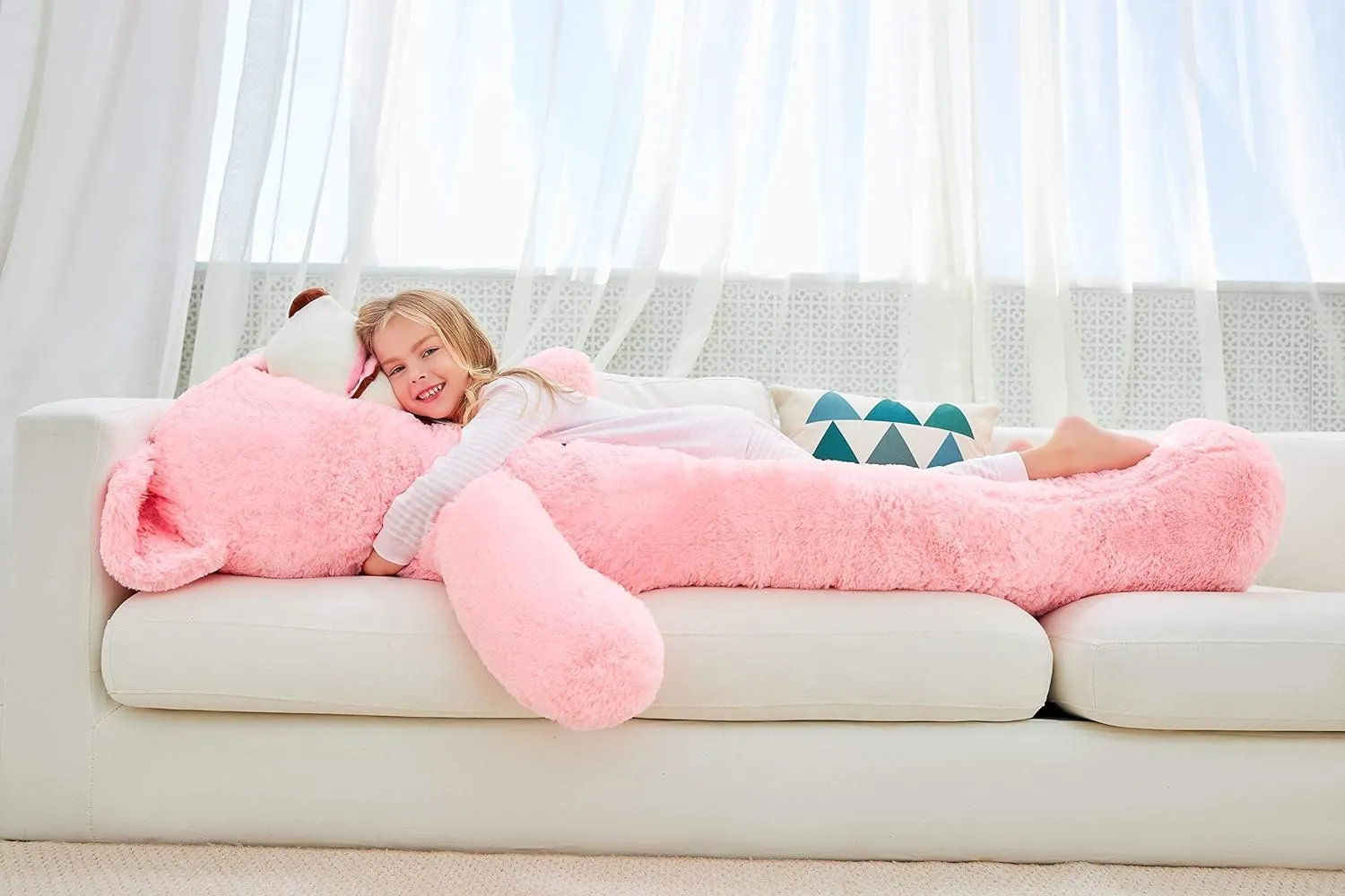 IKASA Giant Teddy Bear Plush Toy Stuffed Animals (Pink, 63 inches)