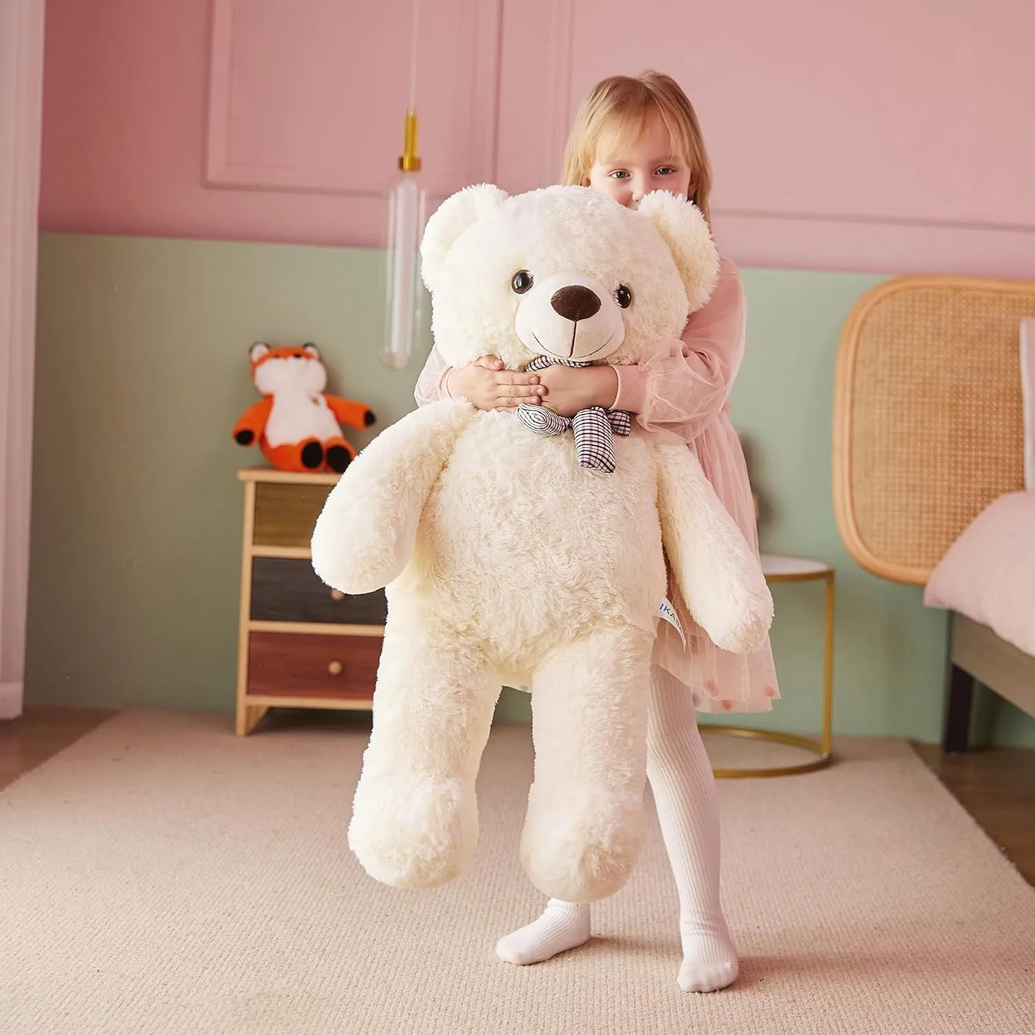 IKASA Giant Teddy Bear Plush Toy Stuffed Animals (White, 30 inches)