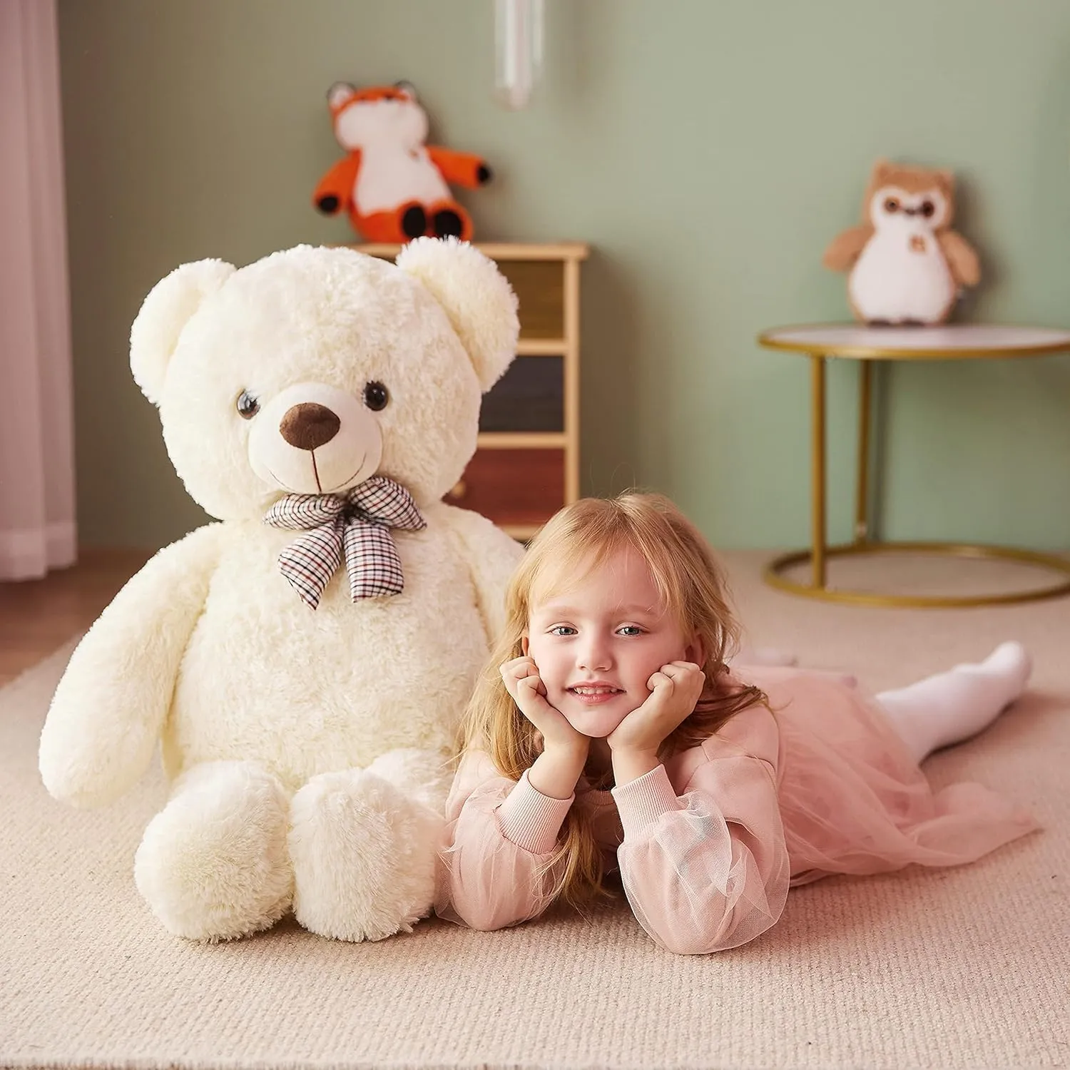 IKASA Giant Teddy Bear Plush Toy Stuffed Animals (White, 30 inches)