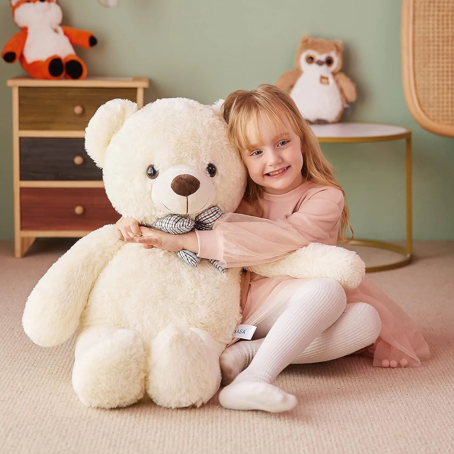 IKASA Giant Teddy Bear Plush Toy Stuffed Animals (White, 30 inches)