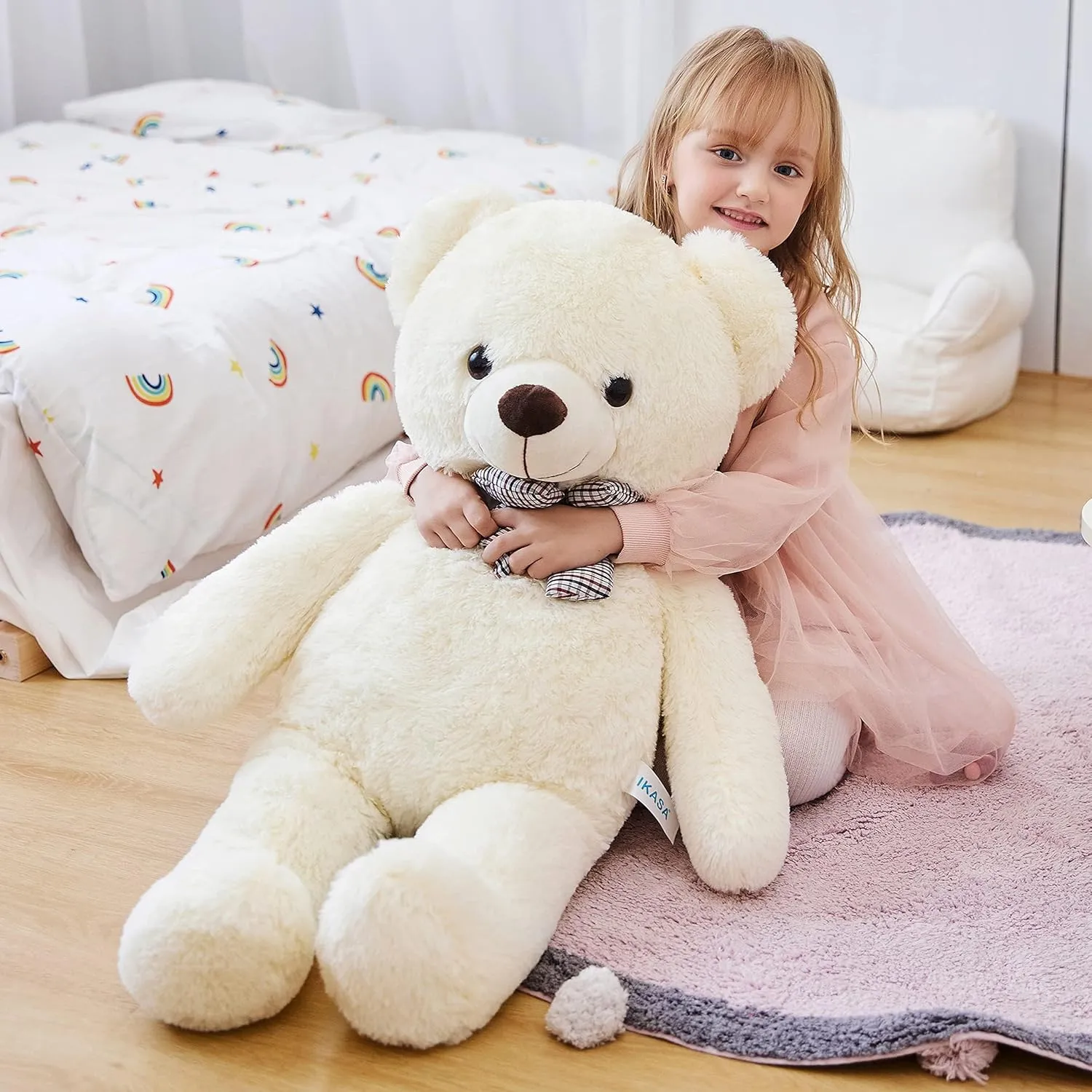 IKASA Giant Teddy Bear Plush Toy Stuffed Animals (White, 30 inches)