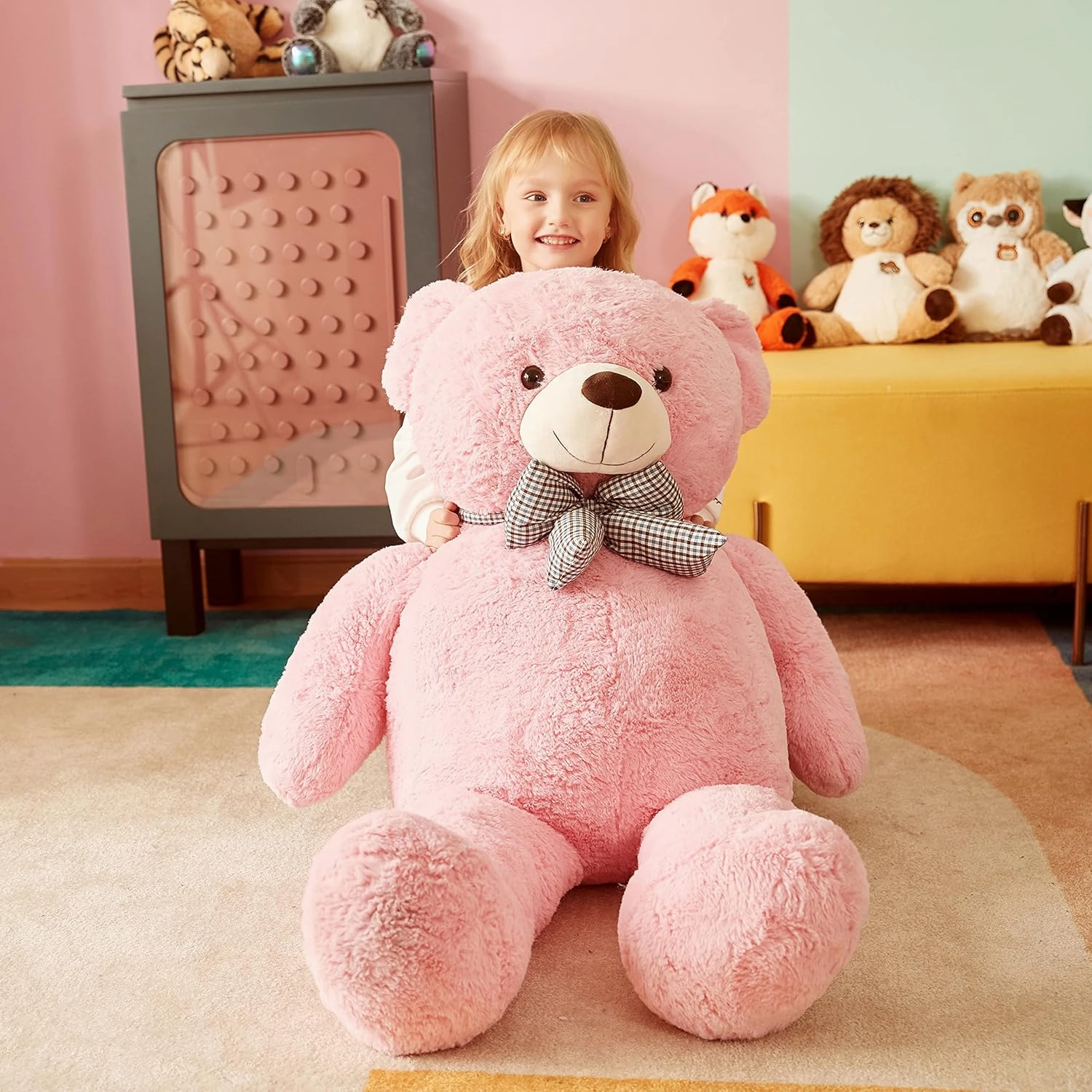 IKASA Giant Teddy Bear Plush Toy Stuffed Animals (Pink, 47 inches)