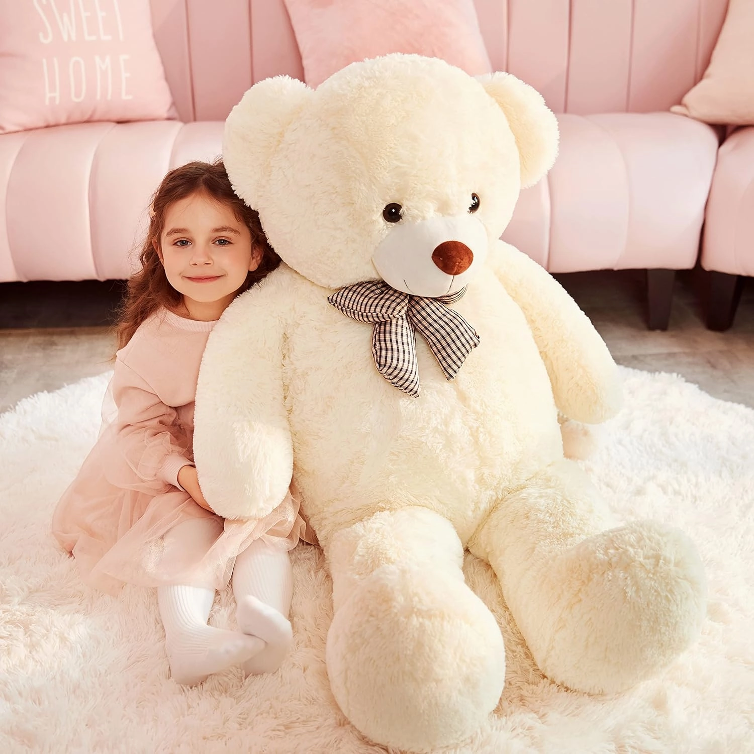 IKASA Giant Teddy Bear Plush Toy Stuffed Animals (White, 47 inches)