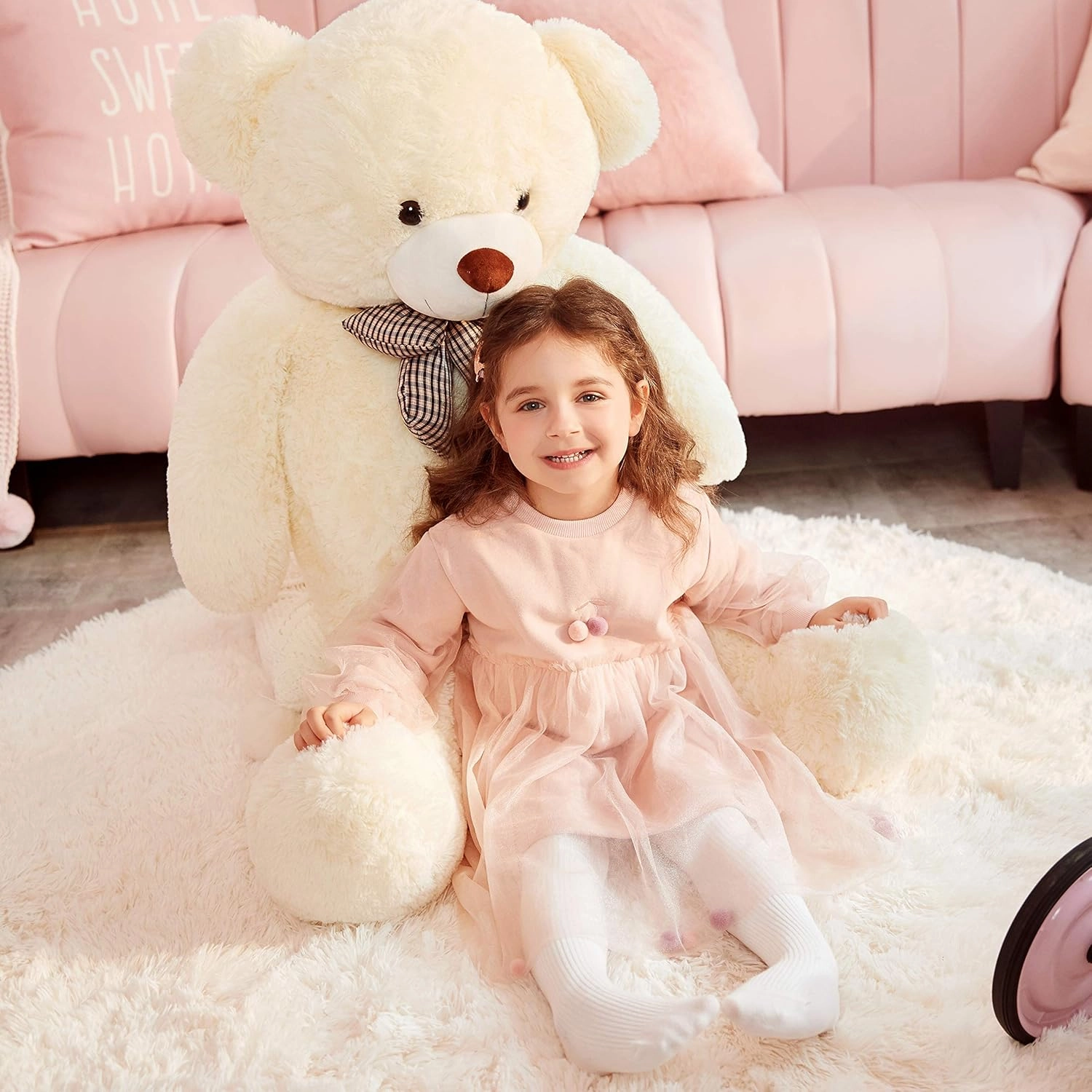 IKASA Giant Teddy Bear Plush Toy Stuffed Animals (White, 47 inches)