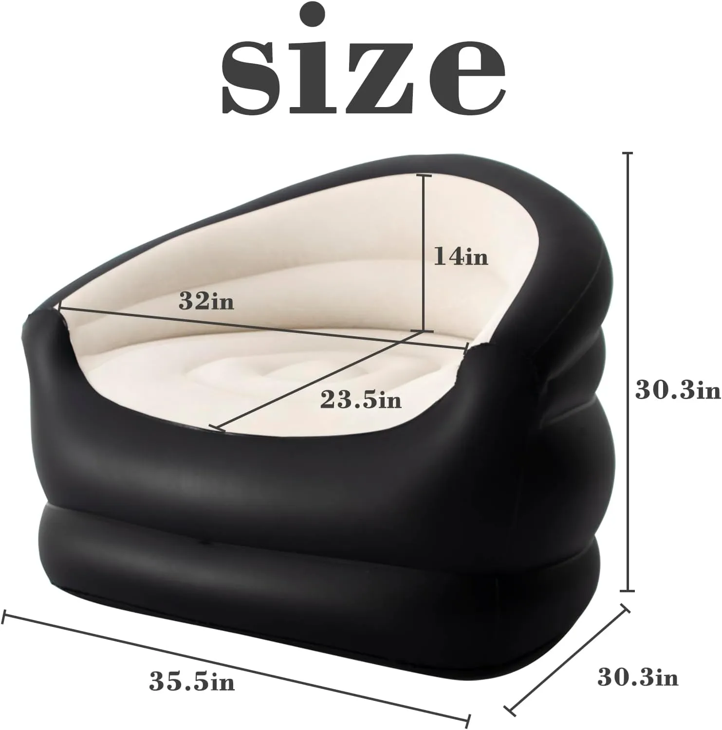 Inflatable Couch Air Sofa,Blow Up Lazy Sofa for Outdoor and Living Room