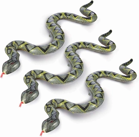 Inflatable Snakes for Pool (3 Pack) - 39 Inch Blow Up Fake Snake Toys for Pool Party, Backyard & Garden - Repels Ducks, Frogs & Birds - Jungle Safari Outdoor Décor