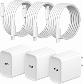 iPhone 16 15 Charger Fast Charging 3 3Pack 20W USB C Wall Charger with 6FT Fast Charging Cable Compatible with iPhone 16/16 Plus/16 Pro/16 Pro Max/iPhone 15/15 Pro Max/iPad Pro/AirPods