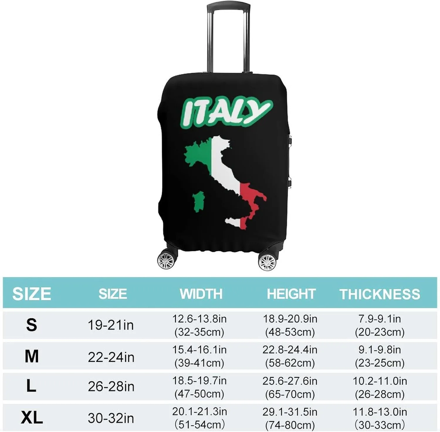 Italy Map Italian Flag Unisex Luggage Cover Washable Travel Suitcase Case Anti-Scratch Baggage Protector
