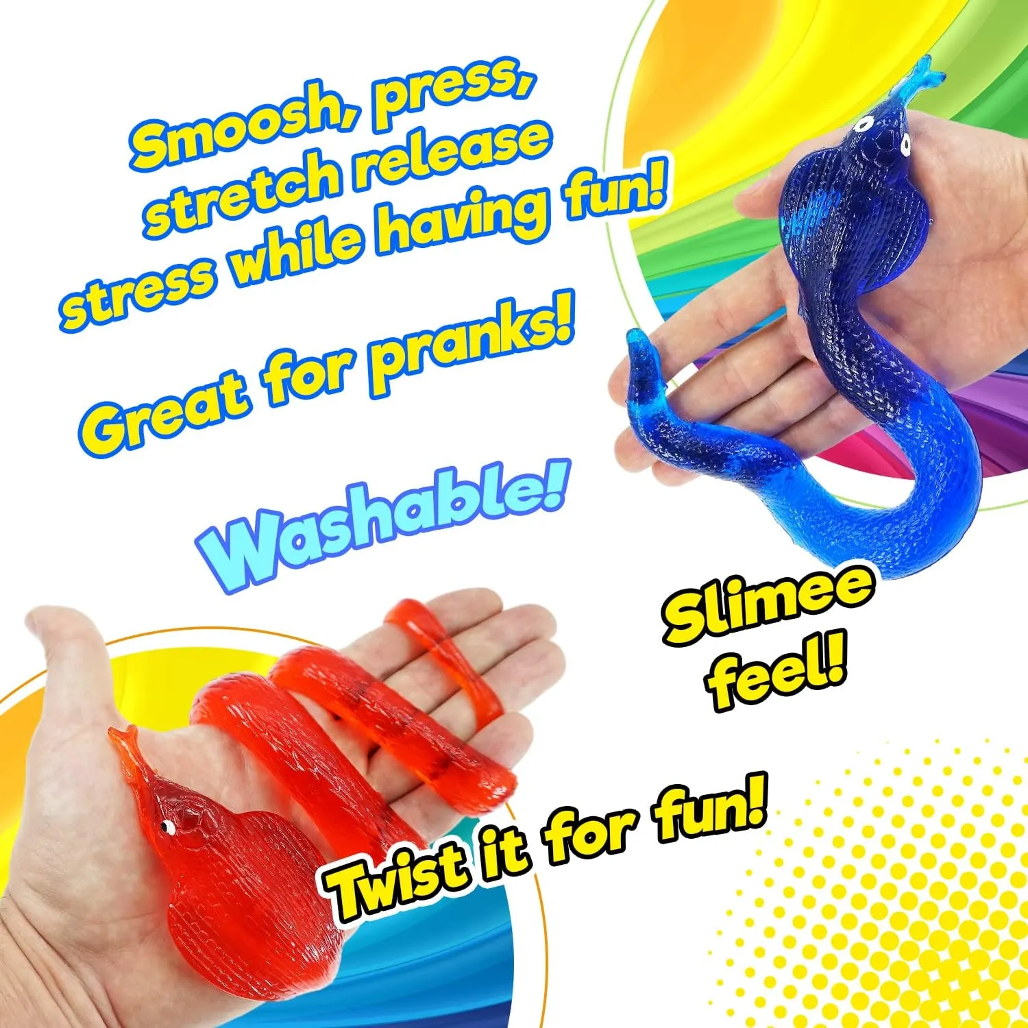JA-RU Giant Sticky Lizards Stretchy Reptile Toys (6 Packs Assorted) | Fidget Toy, Party Favors, Easter Basket for Kids | Pinata Filler, Bulk Toys, Stocking Stuffer, Goodie Bag Prize Set | 430-6As