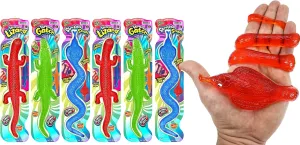 JA-RU Giant Sticky Lizards Stretchy Reptile Toys (6 Packs Assorted) | Fidget Toy, Party Favors, Easter Basket for Kids | Pinata Filler, Bulk Toys, Stocking Stuffer, Goodie Bag Prize Set | 430-6As