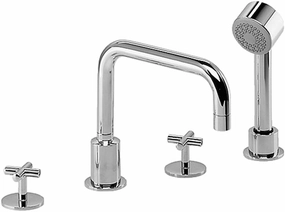 Jado 832/084/100 IQ Roman Tub Set with Hand Shower, Polished Chrome