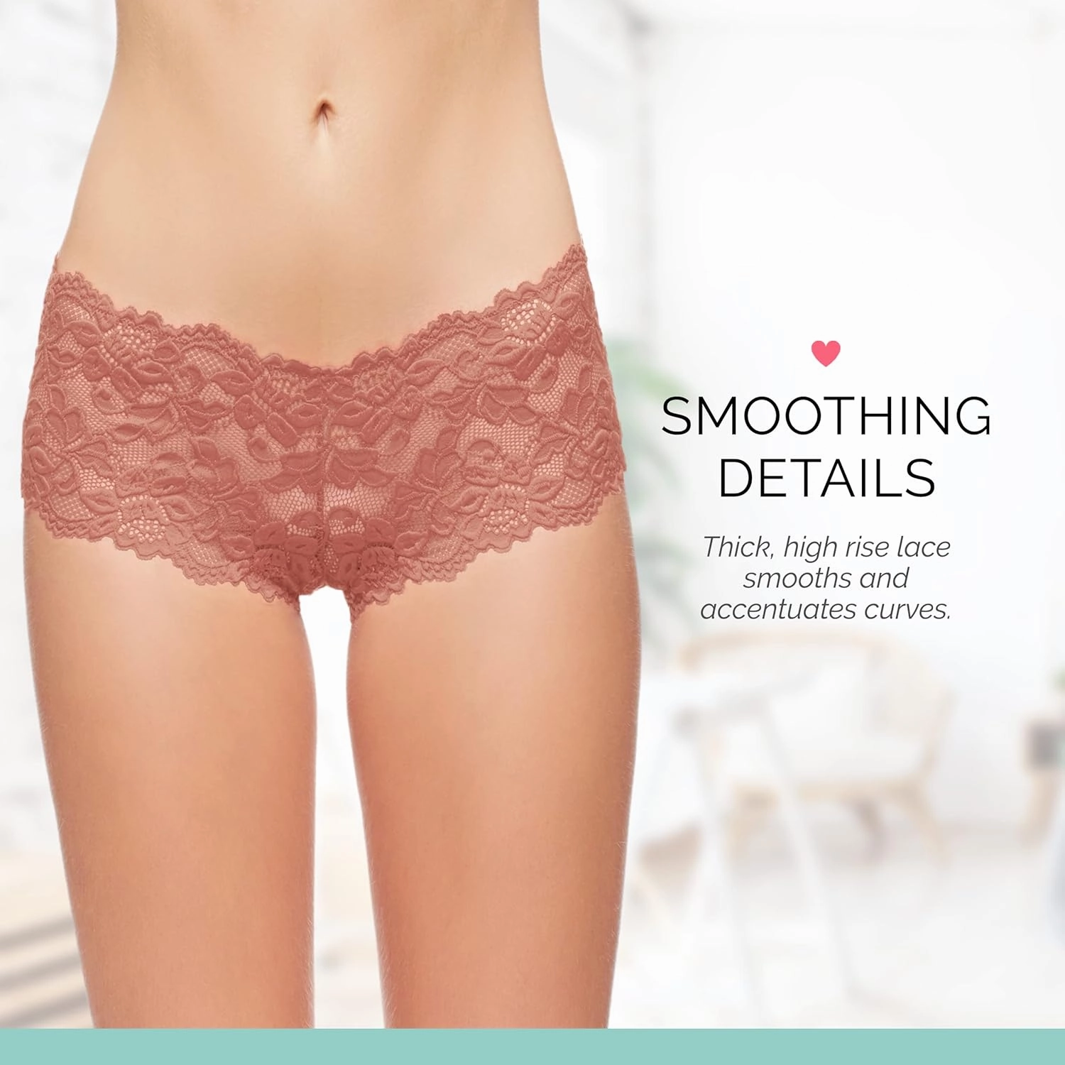 JENNY JEN Zoe 3-Pack Lace Hipster Underwear for Women, Cheeky Stretch Bikini Panties Set