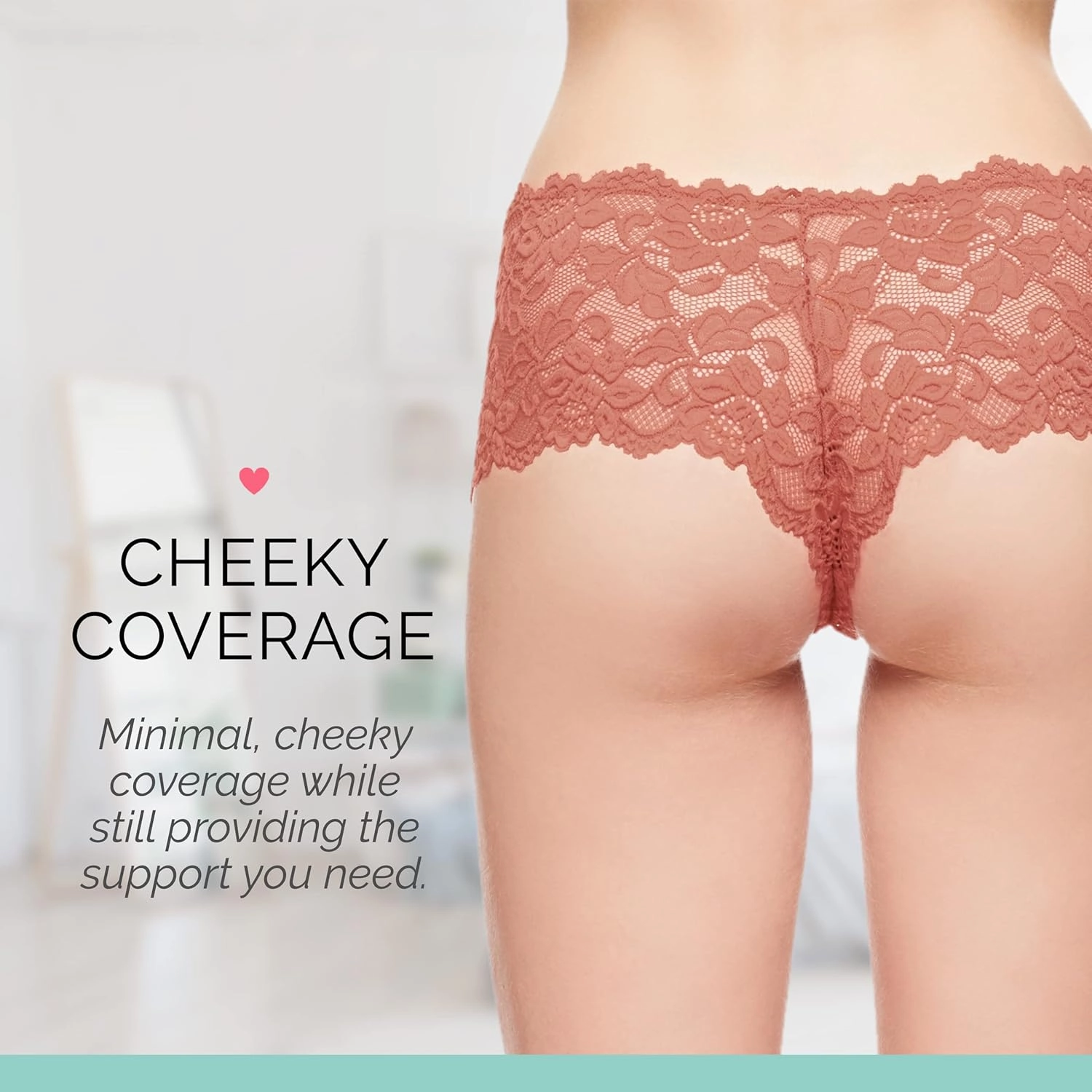 JENNY JEN Zoe 3-Pack Lace Hipster Underwear for Women, Cheeky Stretch Bikini Panties Set