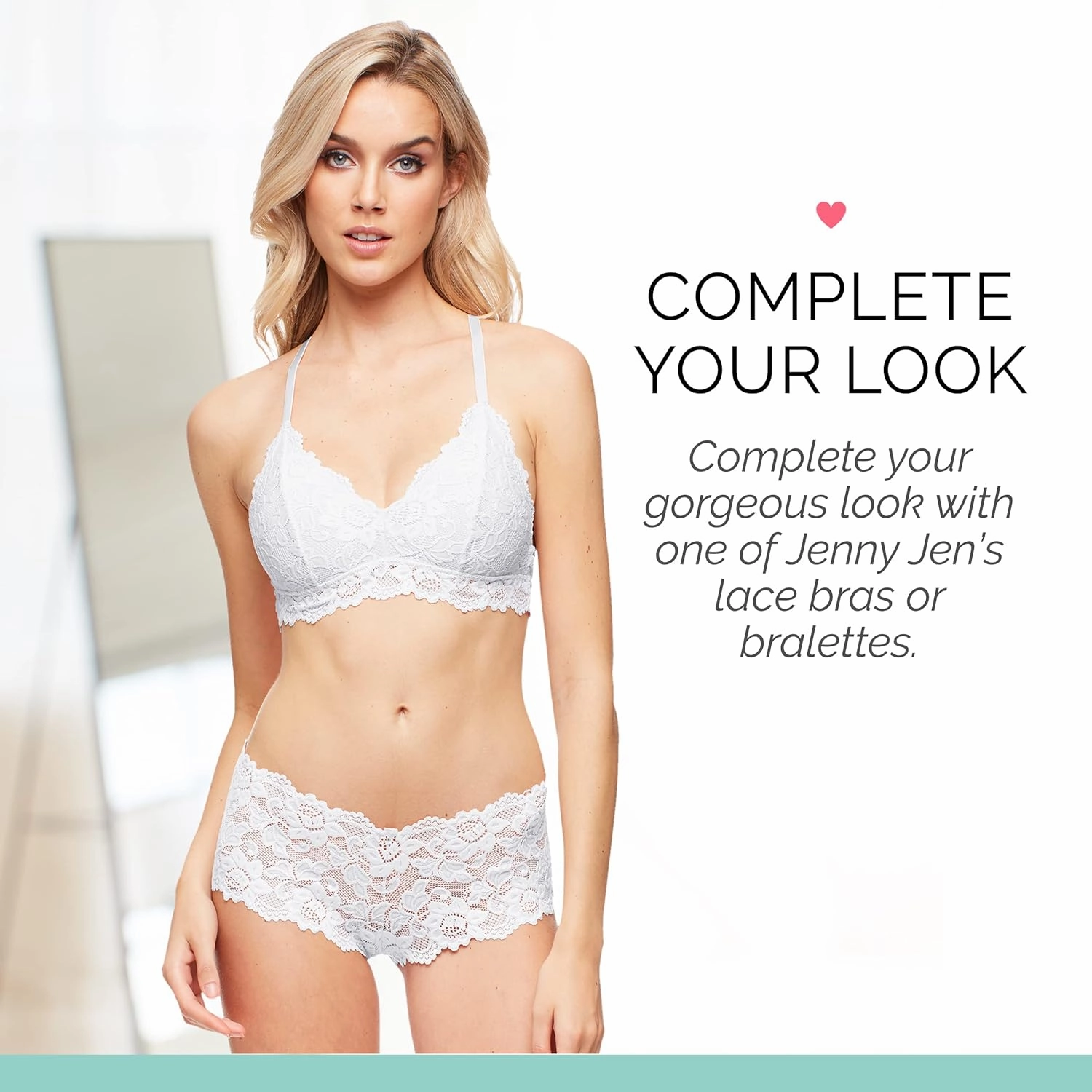 JENNY JEN Zoe 3-Pack Lace Hipster Underwear for Women, Cheeky Stretch Bikini Panties Set