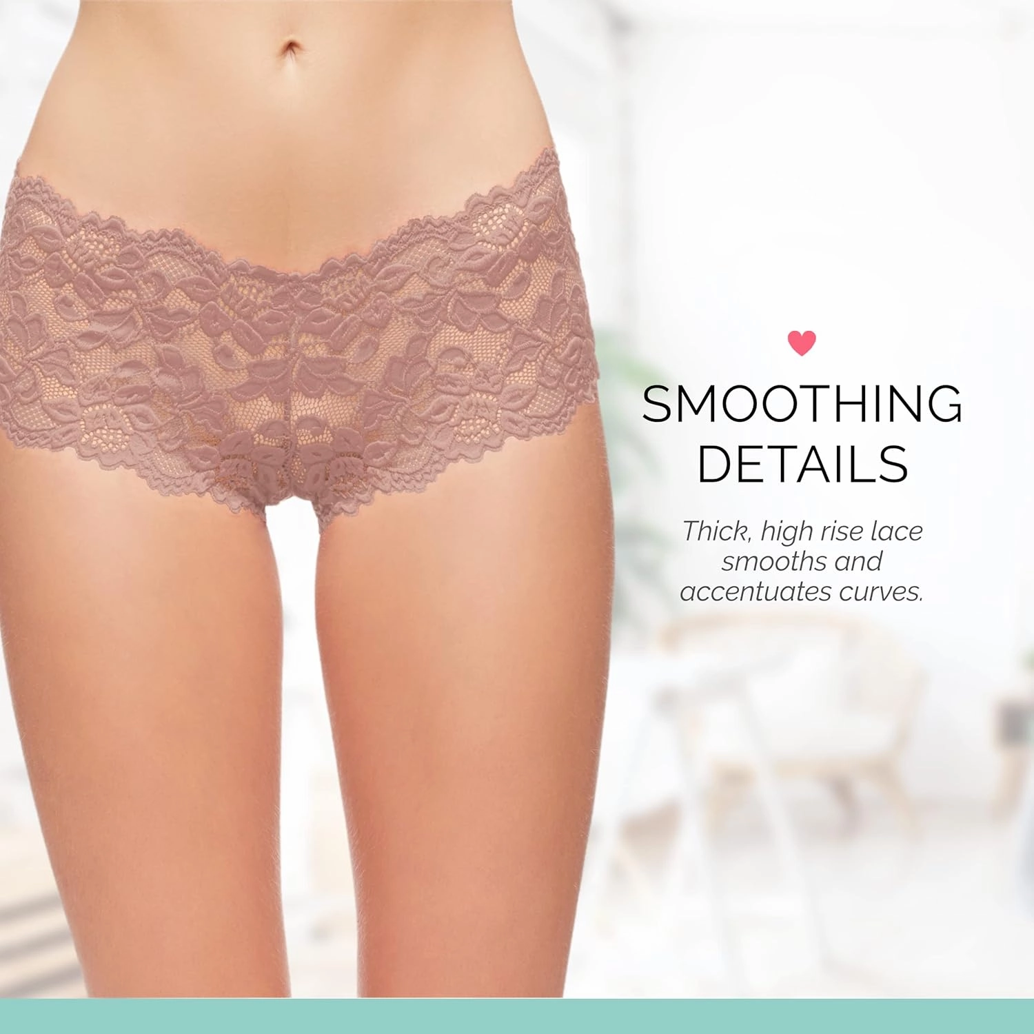 JENNY JEN Zoe 3-Pack Lace Hipster Underwear for Women, Cheeky Stretch Bikini Panties Set