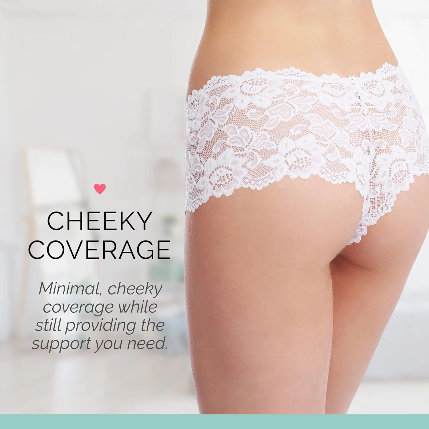 JENNY JEN Zoe 3-Pack Lace Hipster Underwear for Women, Cheeky Stretch Bikini Panties Set