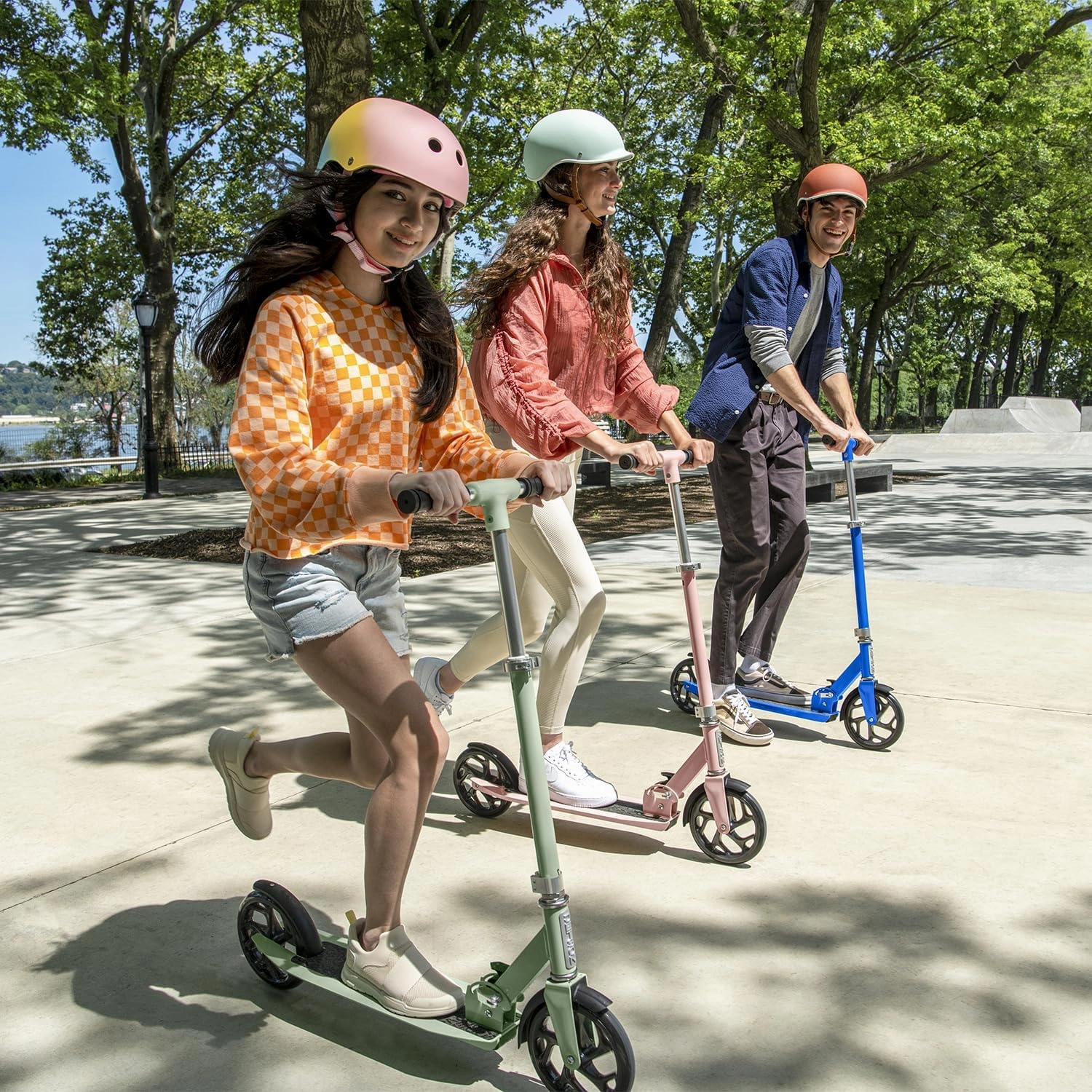 Jetson 2-Wheel Kick Scooter, Sturdy Wide Deck, Height Adjustable Handlebar, Rear Brake, Easy-Folding Mechanism, 8 inch wheels