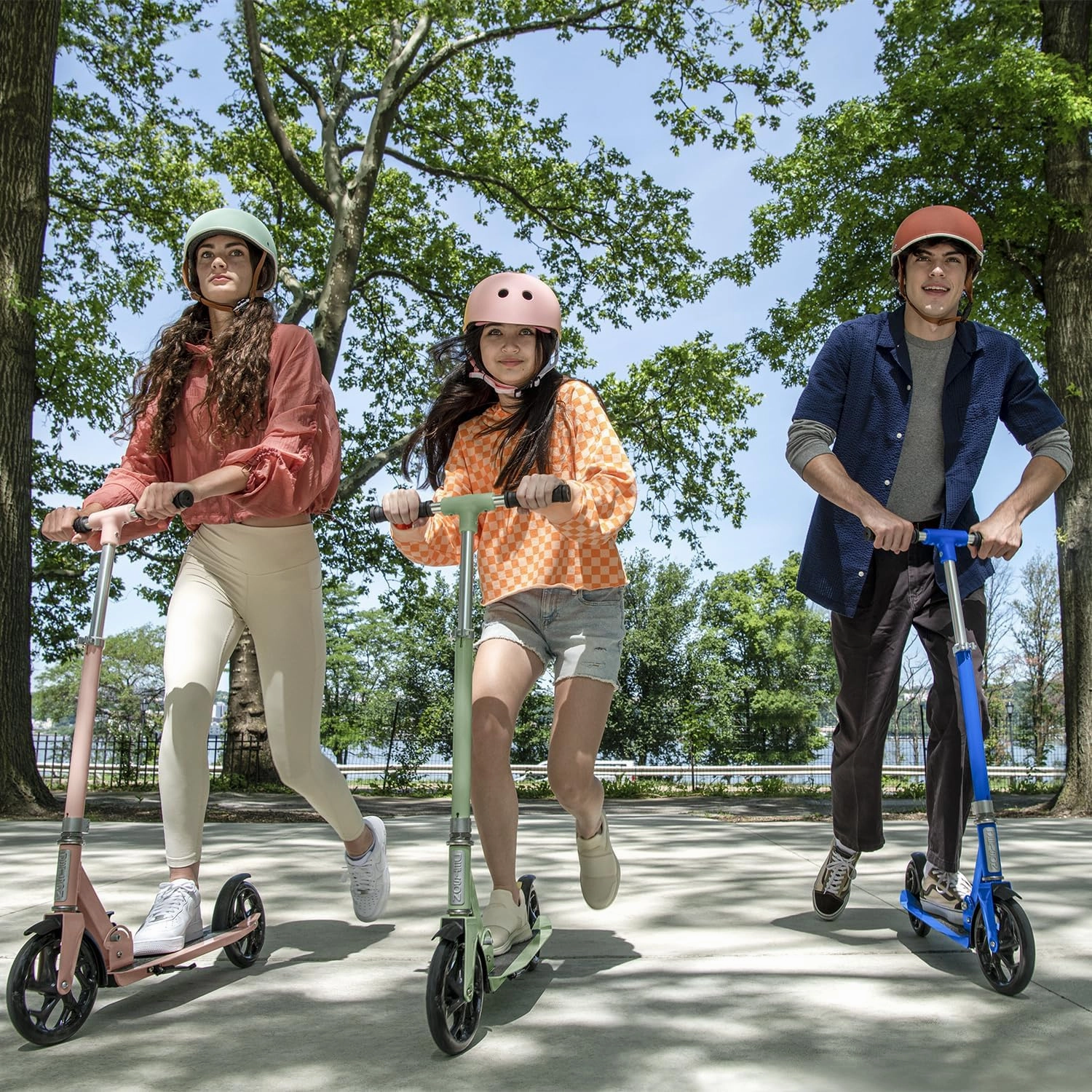 Jetson 2-Wheel Kick Scooter, Sturdy Wide Deck, Height Adjustable Handlebar, Rear Brake, Easy-Folding Mechanism, 8 inch wheels
