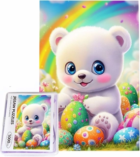 Jigsaw Puzzle 1000 Pcs - Easter Egg Animal - Humorous Home Ideas Decor Art - Funny Birthday Gift for Adults and Kids (Polar Bear)