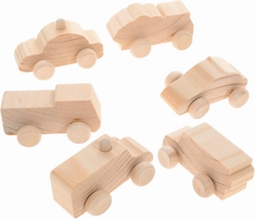 JOINPAYA 6pcs Wooden Cars Craft for Boy Girl Unfinished Graffiti Painting Toys Fun Hands Activity for Boys Girls Safe Wood Material for Birthday Boy Girl Day