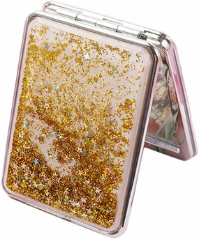 Jojomis Make-up Mirror Compact Mirror Portable Hand Mirror Round Mini Mirror - Gold, Square