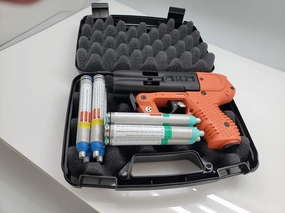 JPX4 C2 Orange LE with LED Laser - Compact Pepper Spray Gun Bundle,Safety Orange