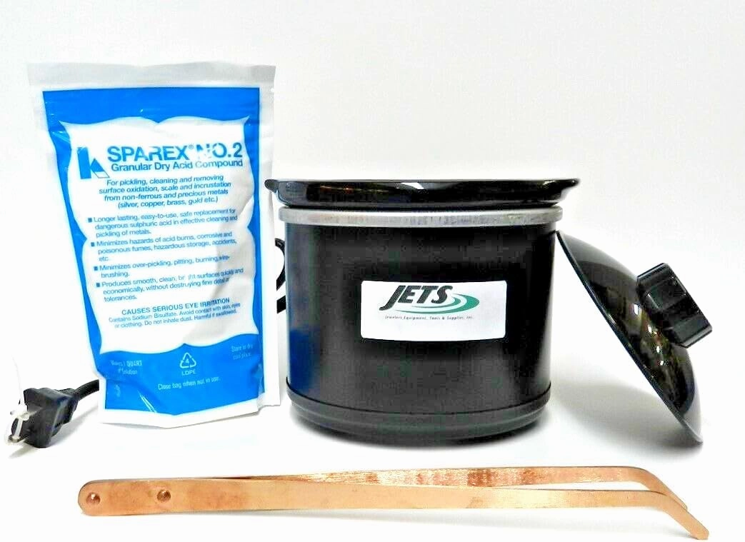 JTS Jewelry Making Pickling Pickle Pot, Sparex, Copper Tong, Remove Oxidation Scale