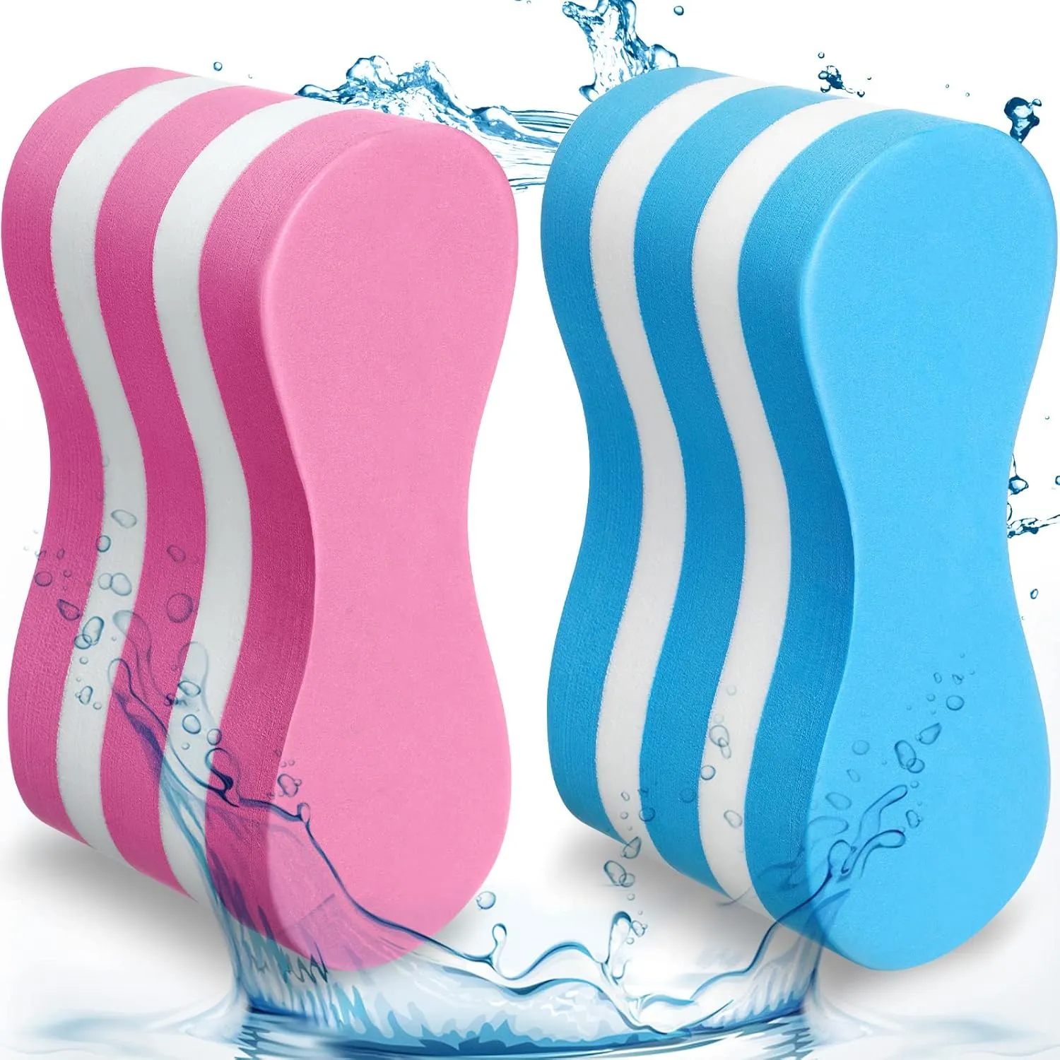 Junkin 2 Pcs 5 Layer Swimming Pull Buoy EVA Leg Float Swim Gear Lap Swim Accessories Pool Exercise Equipment for Adults Beginners Pool Training Aid, Legs and HIPS Support for Swimming