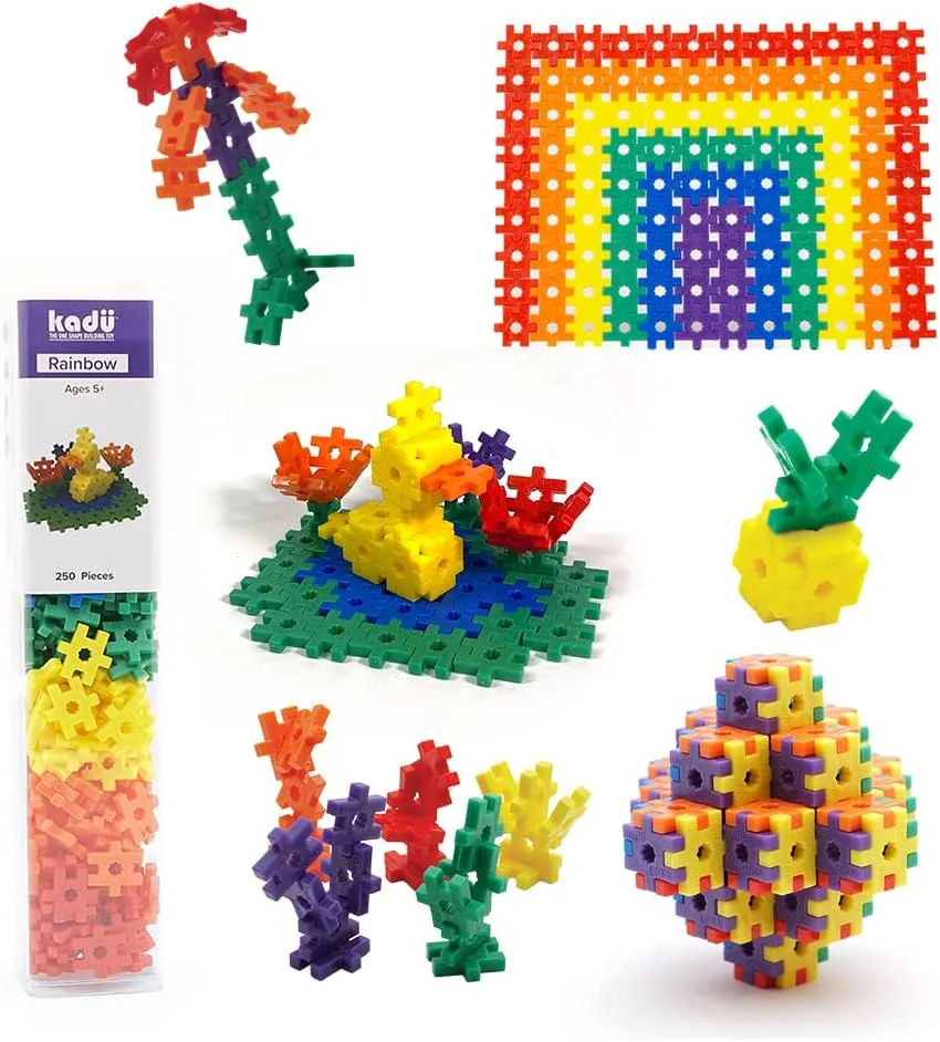 KADU Rainbow 250 Piece Set - STEM/STEAM Building   Construction Toy, for Open   Imaginative Play Ages 5 