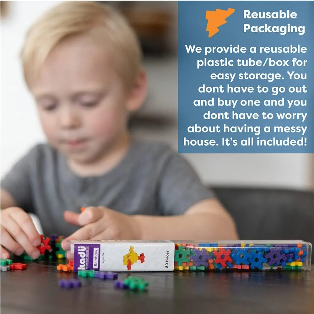 KADU Rainbow 250 Piece Set - STEM/STEAM Building   Construction Toy, for Open   Imaginative Play Ages 5 