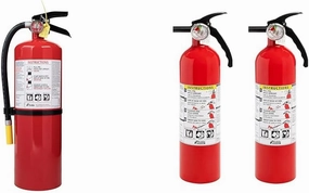 Kidde Fire Extinguisher for Commercial Use, 3-A:40-B:C, 17 Lbs., Refillable & Reusable & Fire Extinguisher for Home, 1-A:10-B:C, Dry Chemical Extinguisher, Red, Mounting Bracket