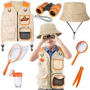 Kids Explorer Kit & Bug Catcher Kit, Kids Camping Gear for Kids, Outdoor Exploration Set with Vest & Hat, Ideal Outdoor Camping Adventure Toys for Boys Girls