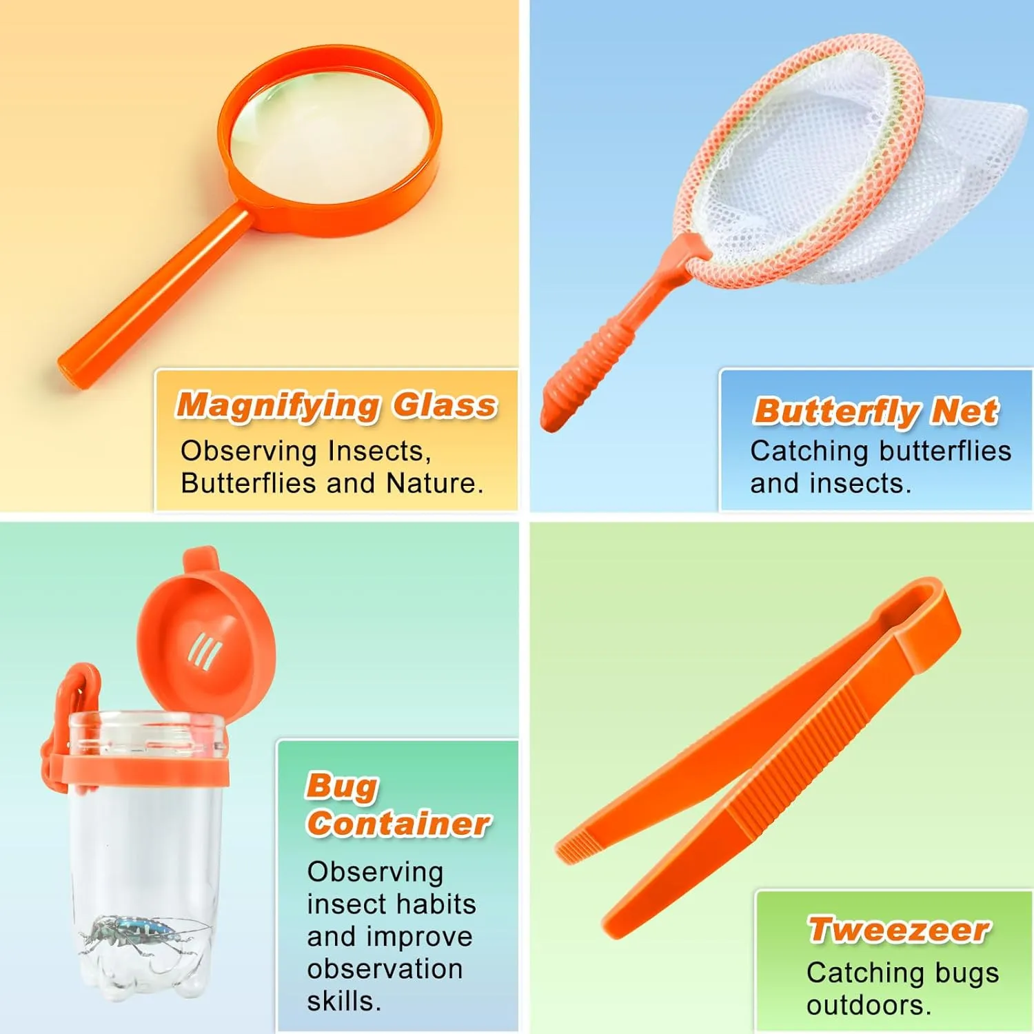 Kids Explorer Kit & Bug Catcher Kit, Kids Camping Gear for Kids, Outdoor Exploration Set with Vest & Hat, Ideal Outdoor Camping Adventure Toys for Boys Girls