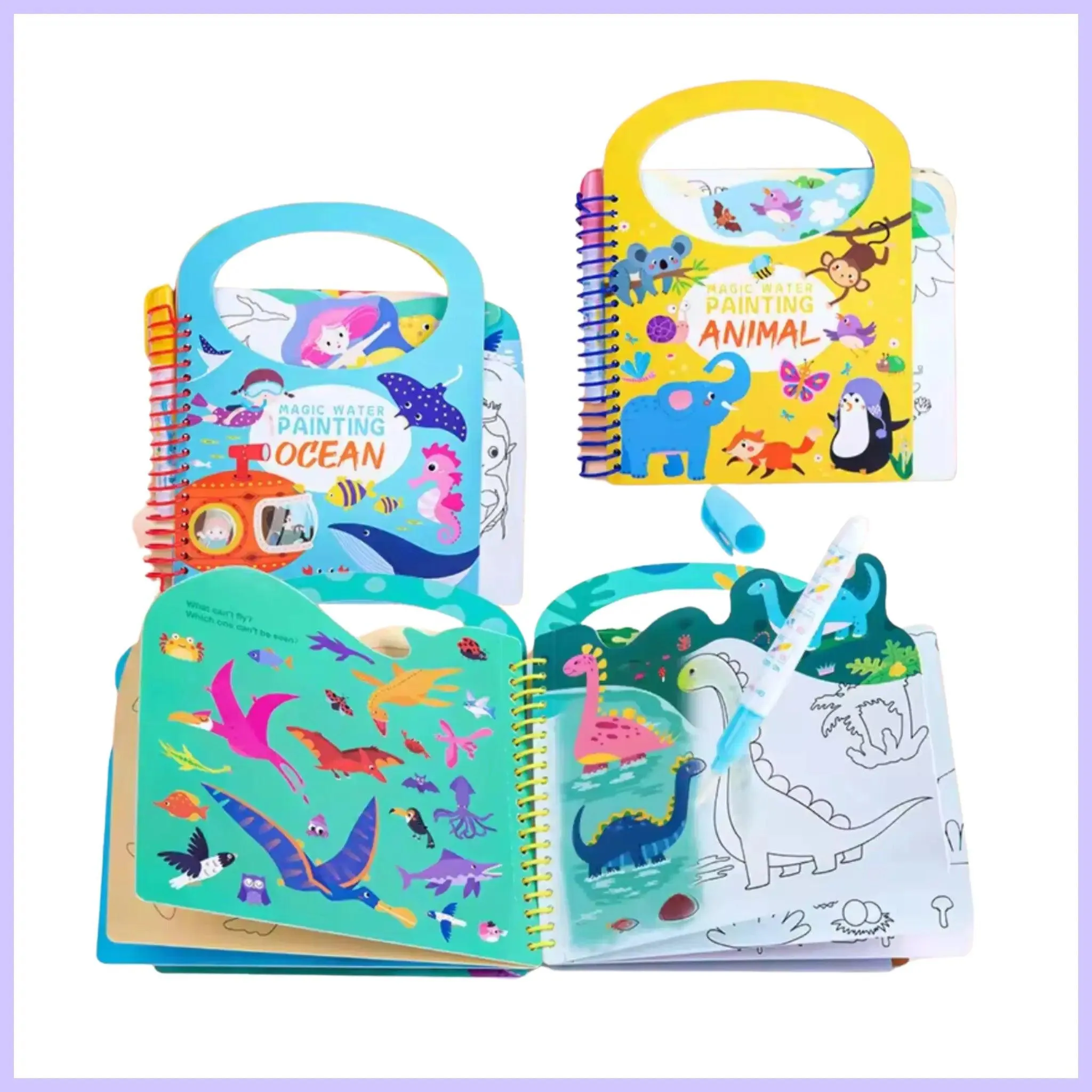 Kids Travel Activities | Reusable Water Colouring Book