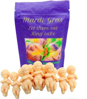King Cake Babies Bulk Pack Baby Jesus Bundle Figurine in a New Orleans Mardi Gras Themed Souvenir Bag, Set of 25