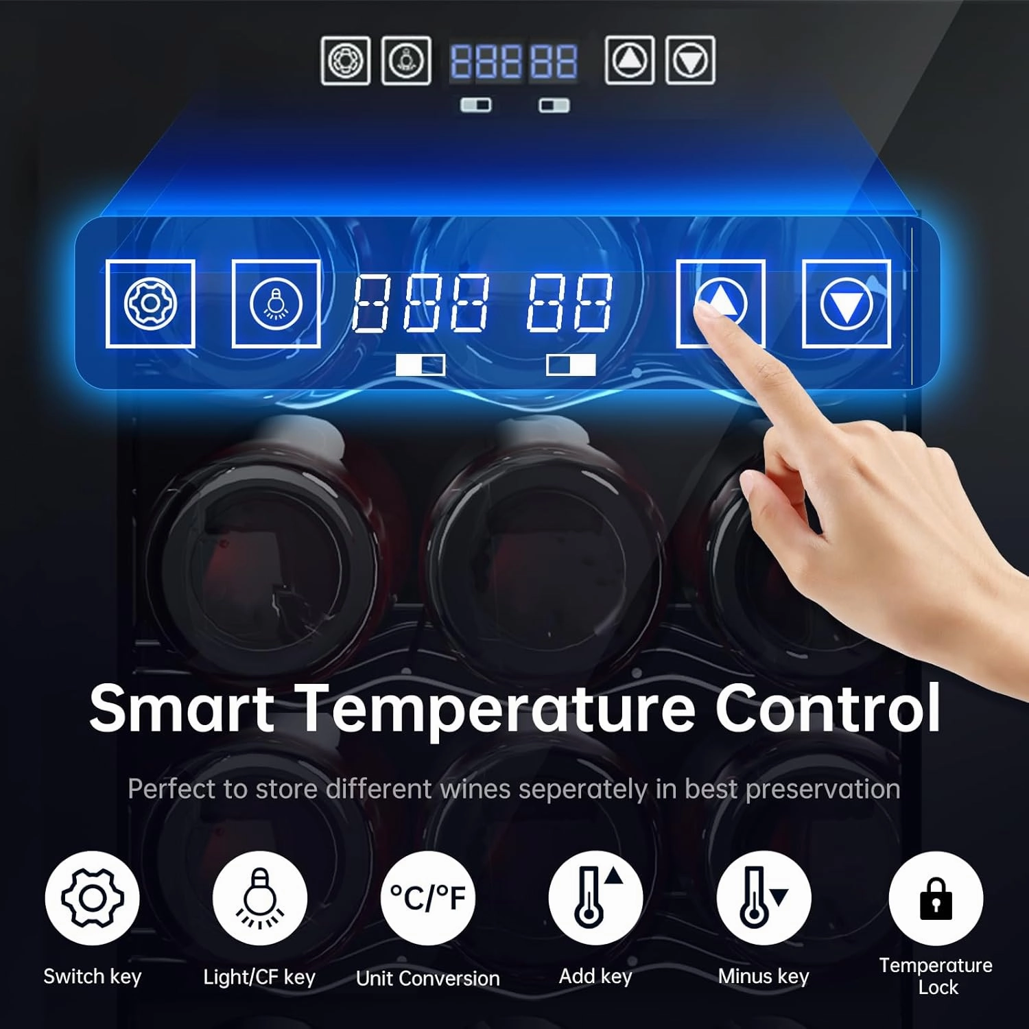 KingChii 27 Inch Wine Cooler and Ice Cream Refrigerator, Dual-Zone 18 Bottles Wine & 45 Cans Ice Cream Freestanding Fridge, Digital Control, Low Noise Professional Compressor for Home, Office, Kitchen