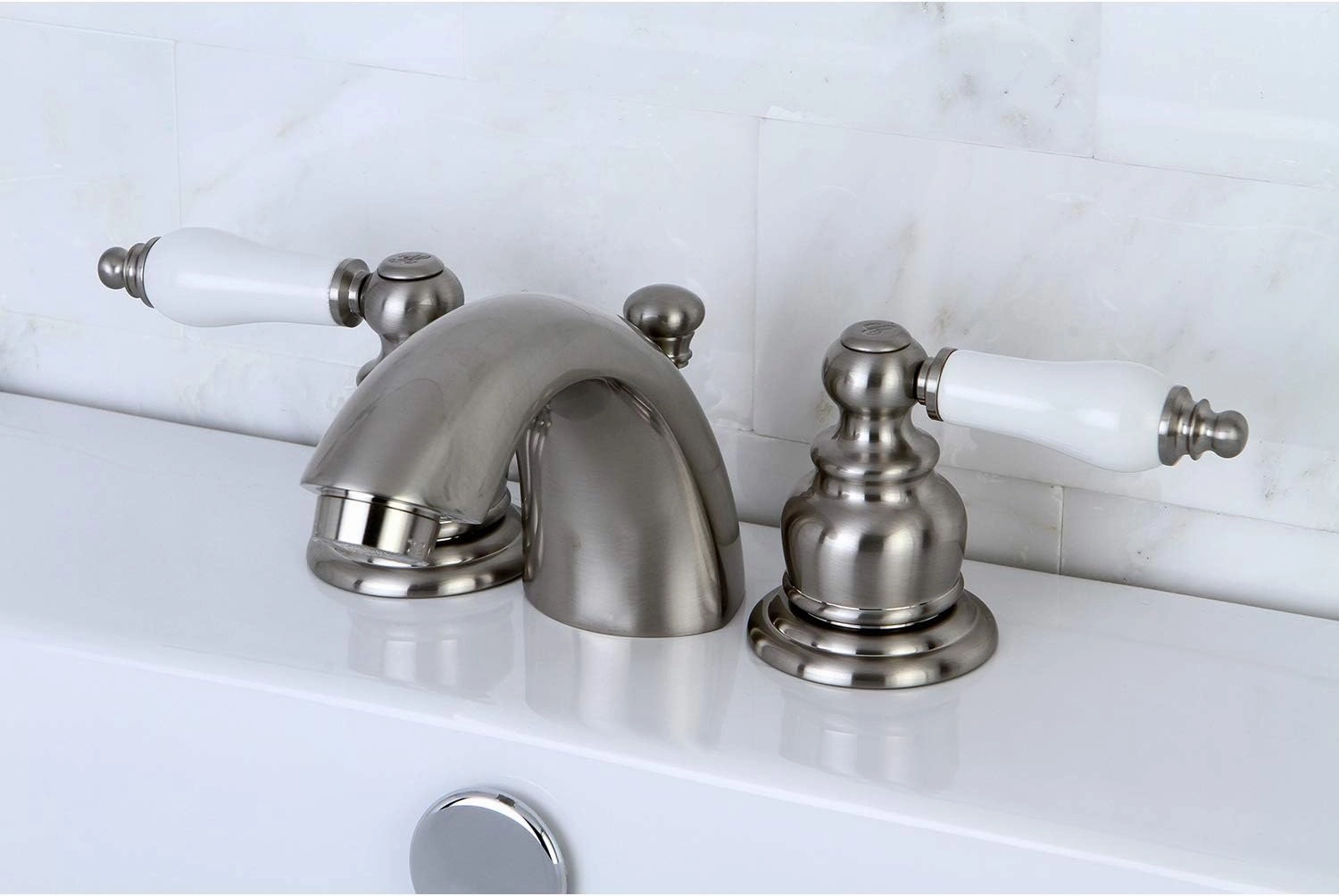 Kingston Brass KB948B Victorian Mini Spread Lavatory Faucet, Brushed Nickel, 4.5 x 3.5 x 2.06
