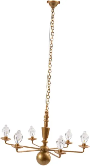 Kisangel Miniature Chandelier Hanging Lamp Decorative Ceiling Light for Dollhouse Craft Projects and Miniature Gardens Warm Glow Enthusiasts