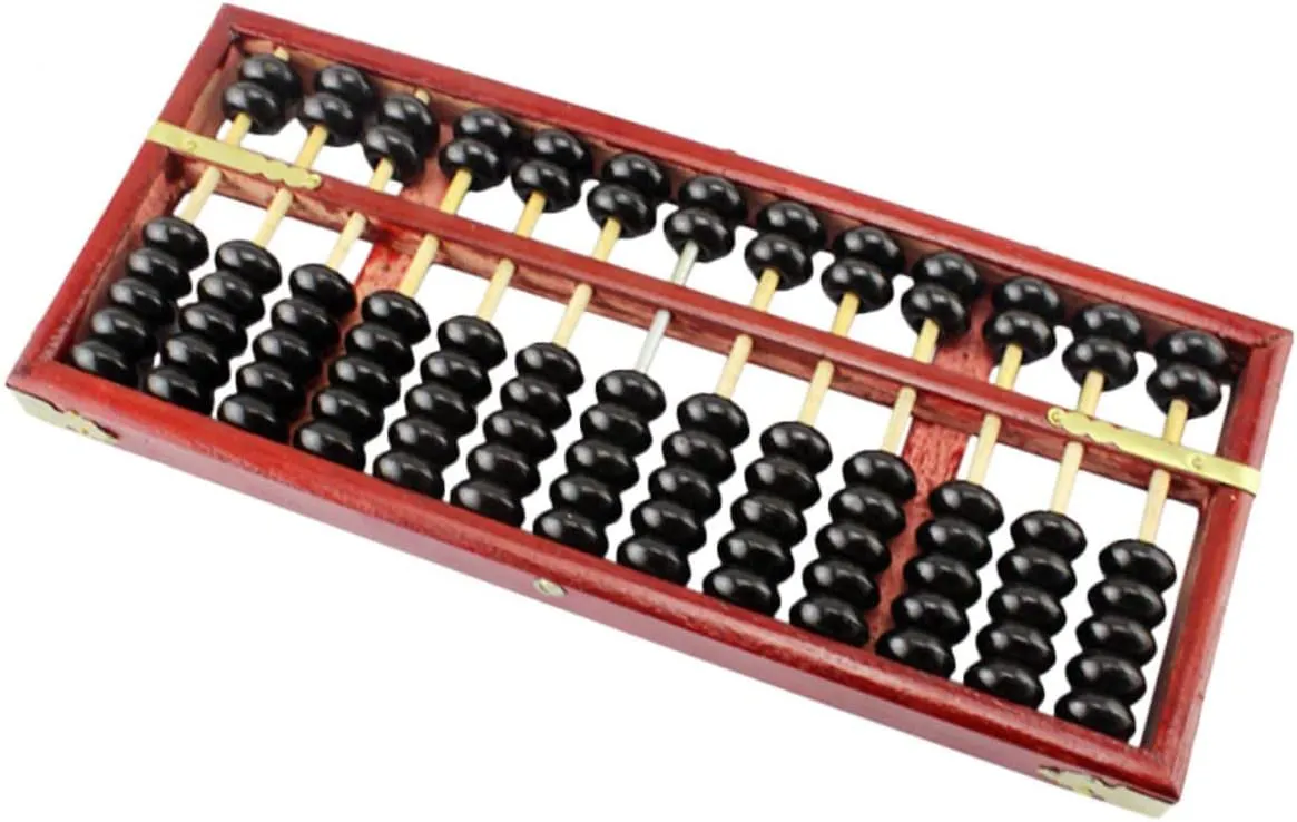 Kisangel Vintage Wooden Abacus for Boys and Girls 13-Column Arithmetic Tool Portable School Supply