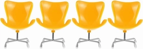 Kisangel 4pcs Miniature Swivel Armchair Colorful Furniture Model for Dollhouse Decoration Comfortable Miniature House Chair for Boys and Girls Imagination Play Activities