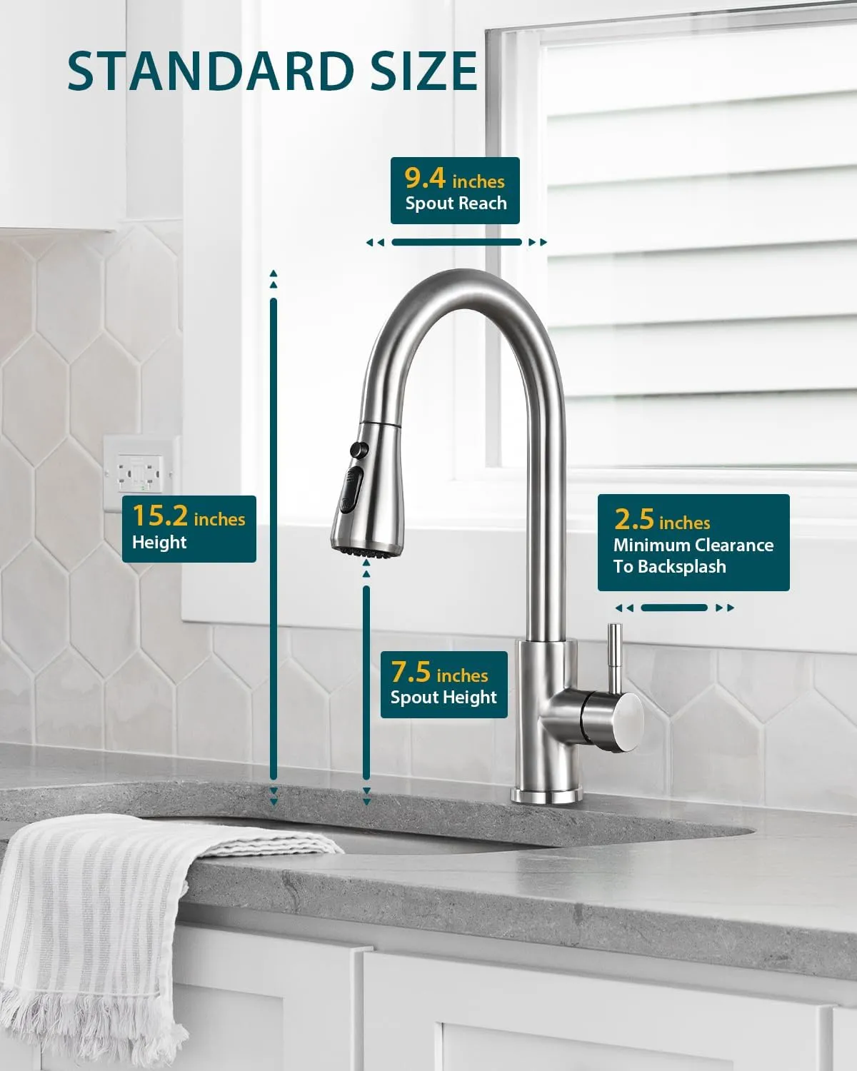 Kitchen Faucet with Pull Down Sprayer, Brushed Nickel High Arc Single Handle Kitchen Sink Faucet, Stainless Steel Modern Faucets, llaves para fregaderos de cocina
