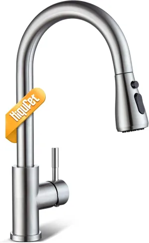 Kitchen Faucet with Pull Down Sprayer, Brushed Nickel High Arc Single Handle Kitchen Sink Faucet, Stainless Steel Modern Faucets, llaves para fregaderos de cocina