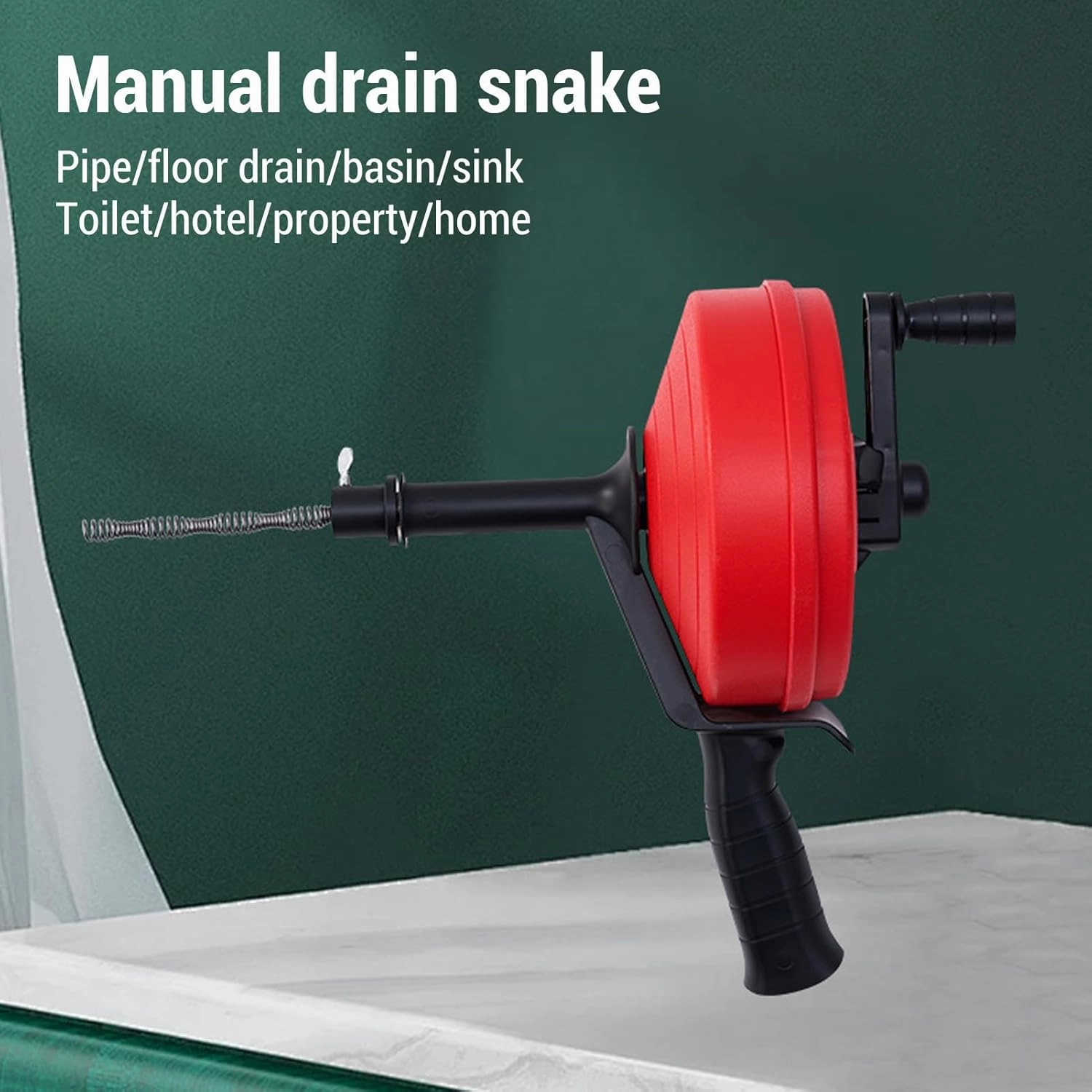 Kitchen Drain Auger, Drain Auger with 65 Mn Steel, High Flexibility & Versatile, Clog Remover for Pipes 1/2 to 3 Inches, Ideal for Household Applications (5m Spring)