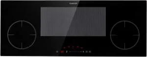 Klarstein Delicatessa 90 Slim Induction Hob Self-Sufficient, Built-In Flex Zone 90 cm, 4 Zones, 7000 W, 9 Power Levels, Booster, Pan Detection, Timer, Glass Ceramic, Hob, Black