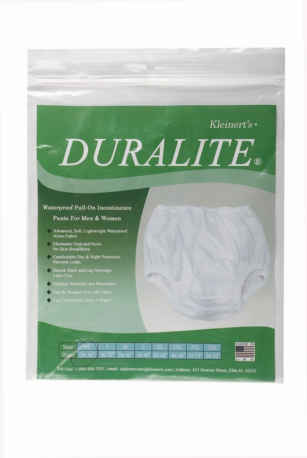 Kleinert's Waterproof Pull-On Unisex Incontinence Cover Pant. Leakproof-Washable - No Heat, Wear With Diaper, Guard Or Pad