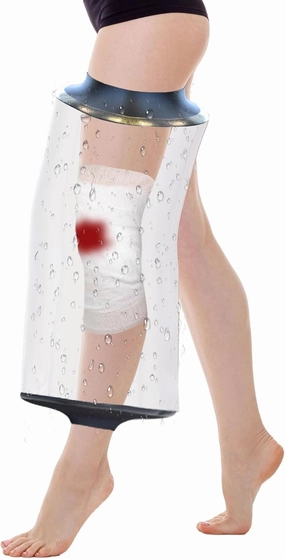 Knee Cast Cover for Shower Large Size KT1184, Waterproof Shower Bandage and Cast Protector for Knee Replacement Surgery, Wound, Burns Watertight Protection Reusable (Large- 60cm Long)