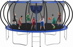 KOFUN 1500LBS Outdoor Tranpoline for Kids and Adults, Tranpolines with Net, Ladder, Easy to Assemble Recreational Tranpoline Backyard Heavy Duty Tranpoline 8FT 10FT 12FT 14FT 16FT